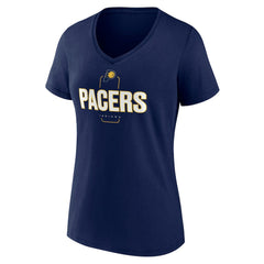 Indiana Pacers Women's Center Court Name & Number Custom V-Neck T-Shirt Navy - NBA