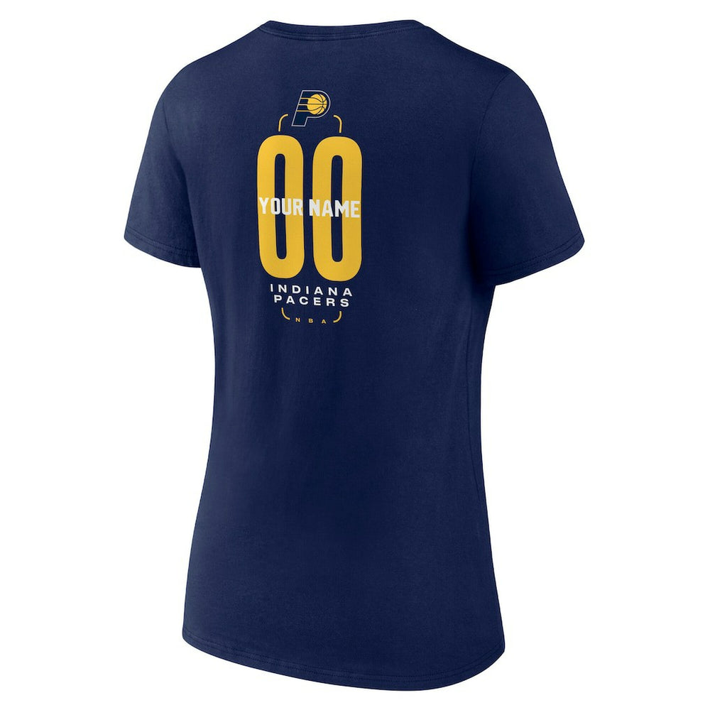 Indiana Pacers Women's Center Court Name & Number Custom V-Neck T-Shirt Navy - NBA