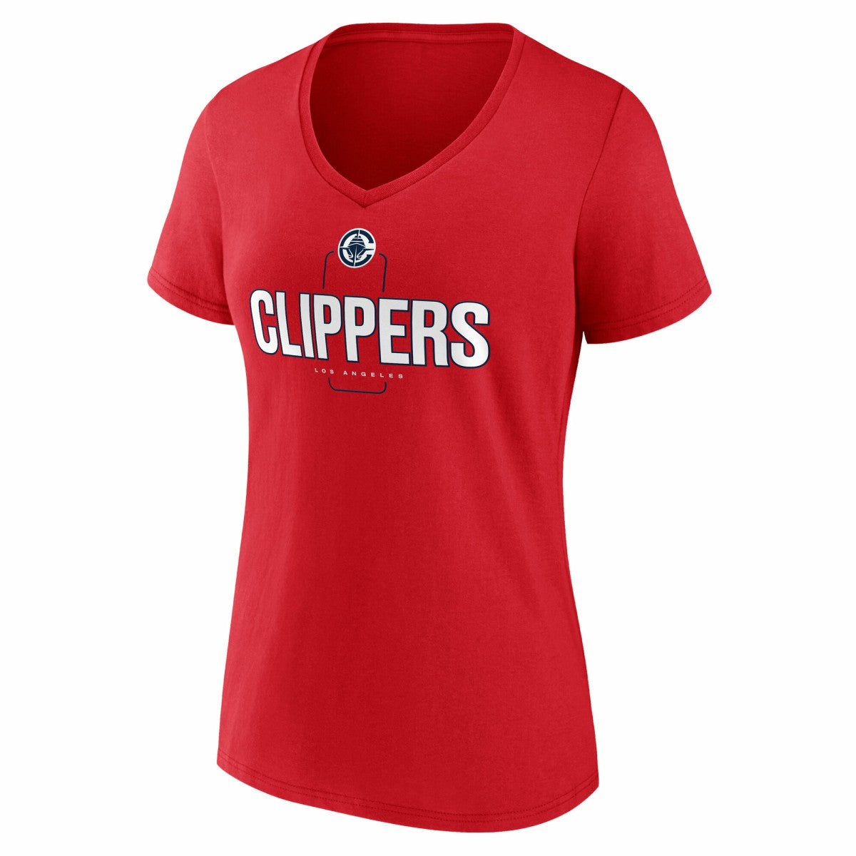 LA Clippers Women's Center Court Name & Number Custom V-Neck T-Shirt Red - NBA