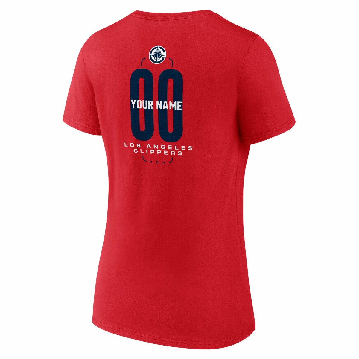 LA Clippers Women's Center Court Name & Number Custom V-Neck T-Shirt Red - NBA