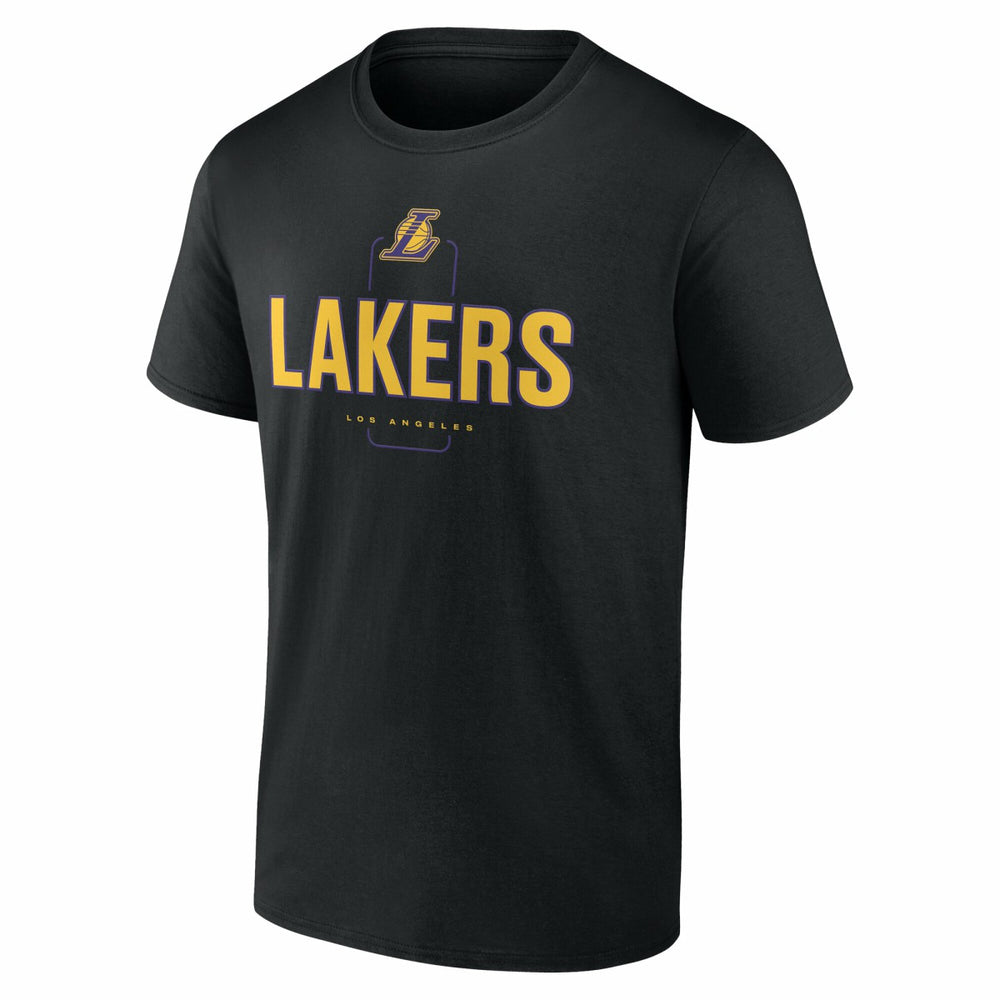 Los Angeles Lakers Center Court Name & Number Custom T-Shirt Black - NBA