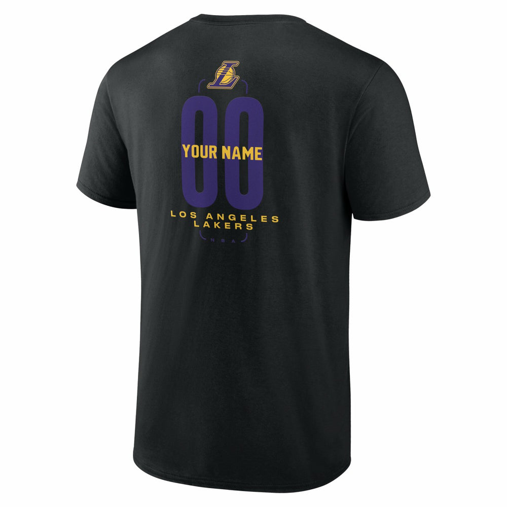 Los Angeles Lakers Center Court Name & Number Custom T-Shirt Black - NBA