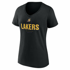 Los Angeles Lakers Women's Center Court Name & Number Custom V-Neck T-Shirt Black - NBA