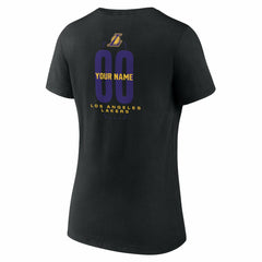 Los Angeles Lakers Women's Center Court Name & Number Custom V-Neck T-Shirt Black - NBA