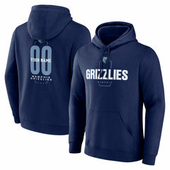 Memphis Grizzlies Center Court Name & Number Custom Hoodie Navy - NBA