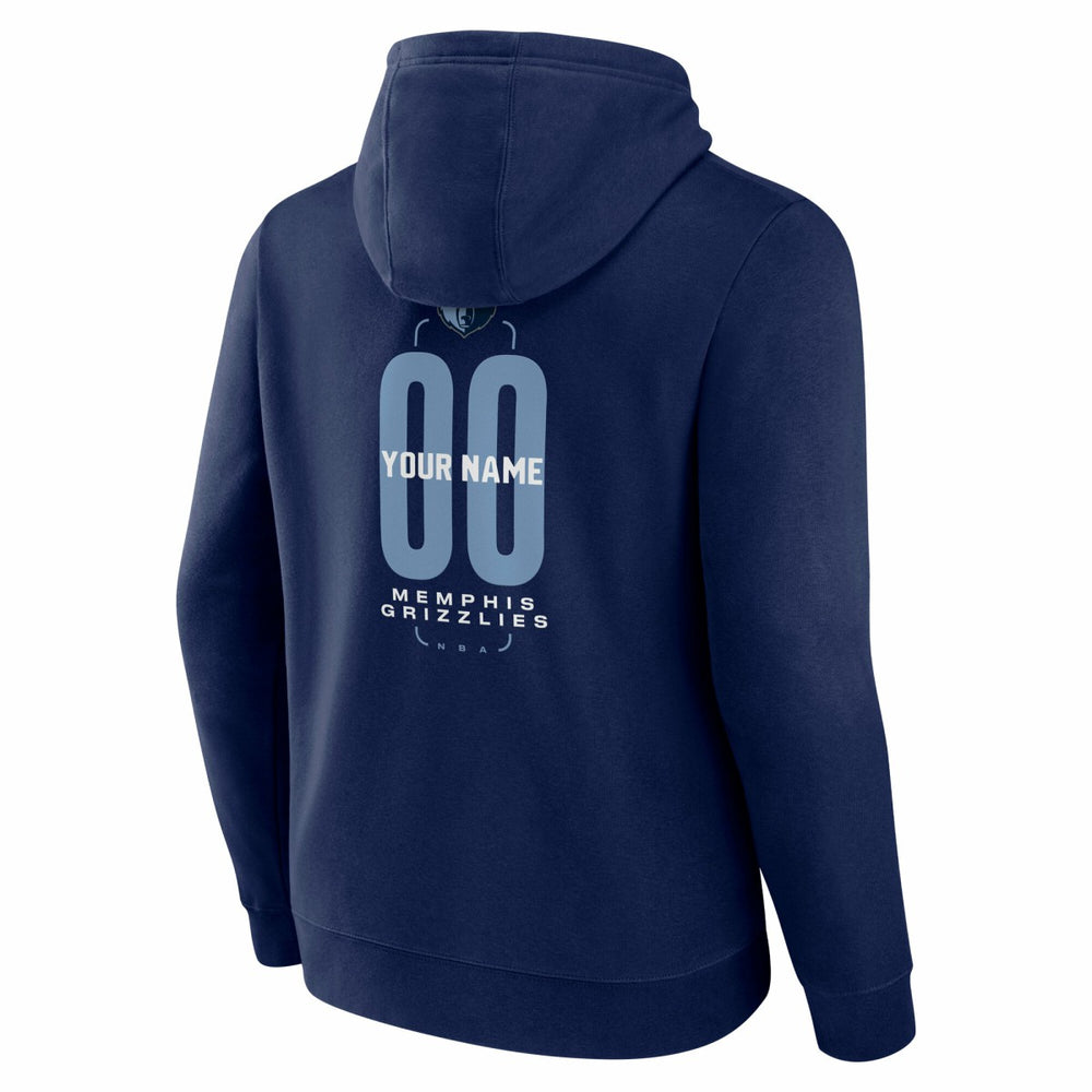 Memphis Grizzlies Center Court Name & Number Custom Hoodie Navy - NBA