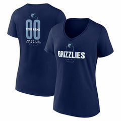 Memphis Grizzlies Women's Center Court Name & Number Custom V-Neck T-Shirt Navy - NBA