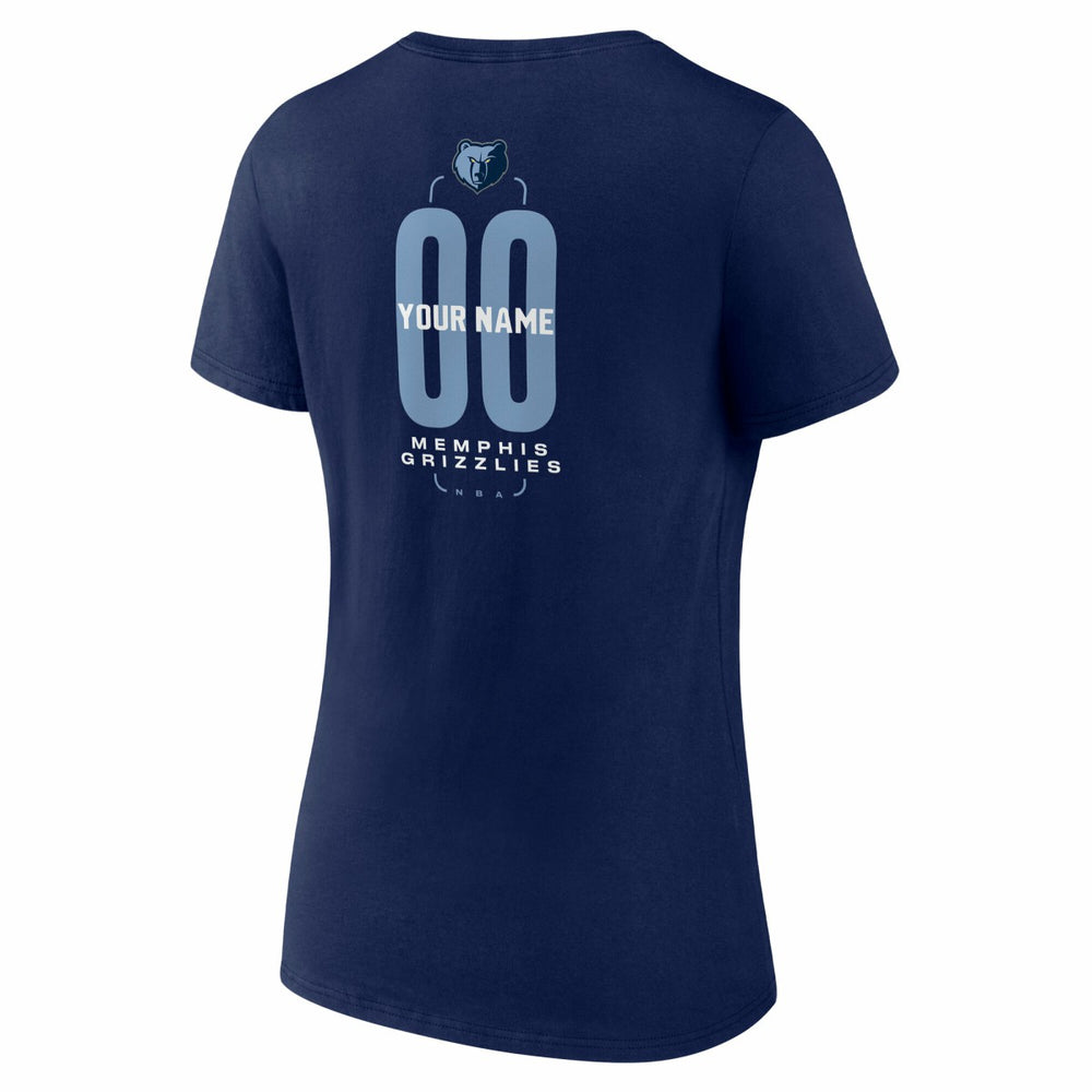 Memphis Grizzlies Women's Center Court Name & Number Custom V-Neck T-Shirt Navy - NBA
