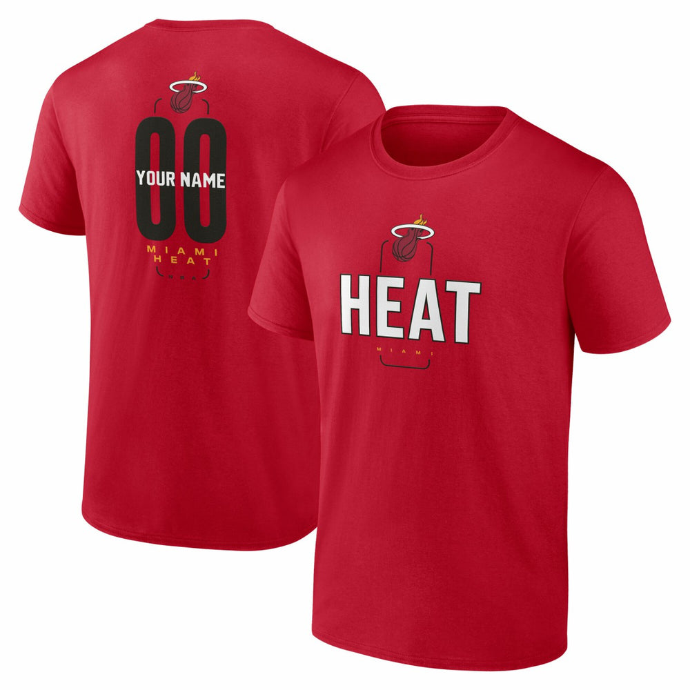 Miami Heat Center Court Name & Number Custom T-Shirt Red - NBA
