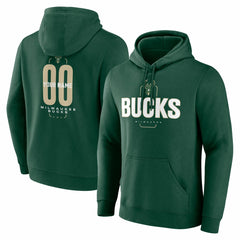 Milwaukee Bucks Center Court Name & Number Custom Hoodie Hunter Green - NBA