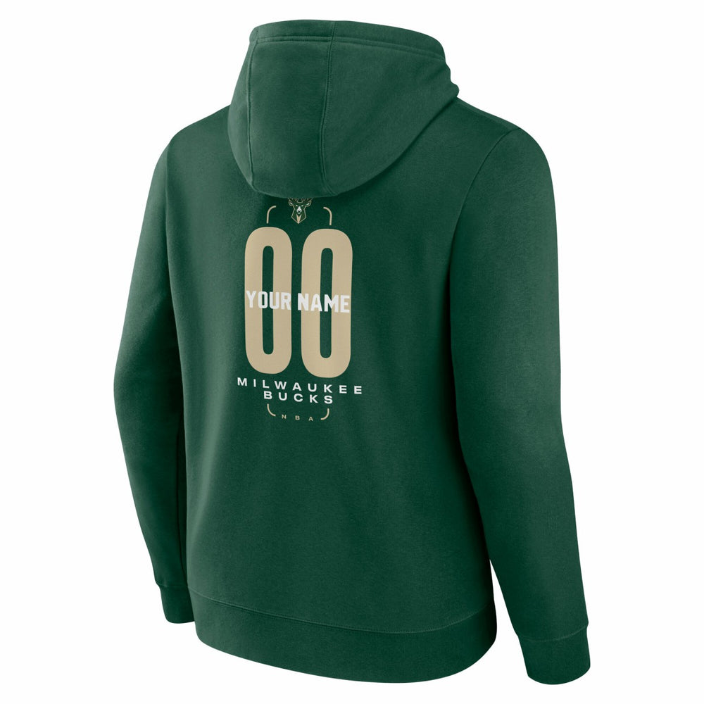 Milwaukee Bucks Center Court Name & Number Custom Hoodie Hunter Green - NBA
