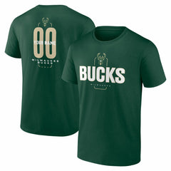 Milwaukee Bucks Center Court Name & Number Custom T-Shirt Hunter Green - NBA