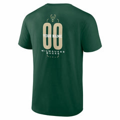 Milwaukee Bucks Center Court Name & Number Custom T-Shirt Hunter Green - NBA