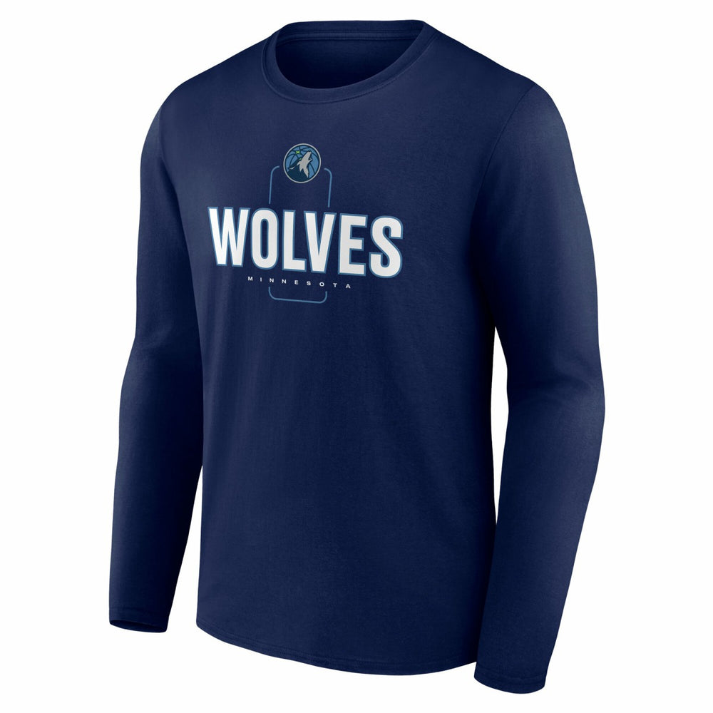 Minnesota Timberwolves Center Court Name & Number Custom Long Sleeve T-Shirt Navy - NBA