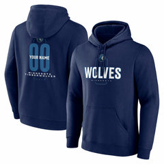 Minnesota Timberwolves Center Court Name & Number Custom Hoodie Navy - NBA