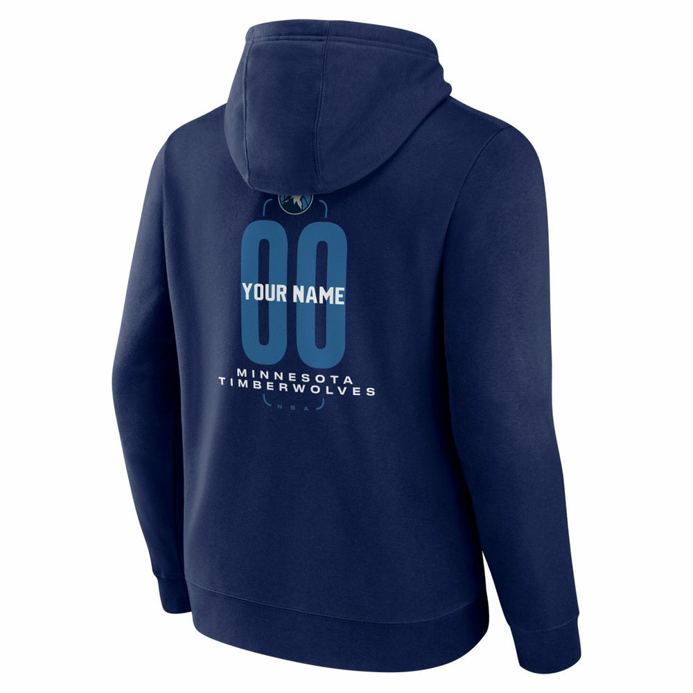 Minnesota Timberwolves Center Court Name & Number Custom Hoodie Navy - NBA