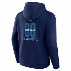 Minnesota Timberwolves Center Court Name & Number Custom Hoodie Navy - NBA