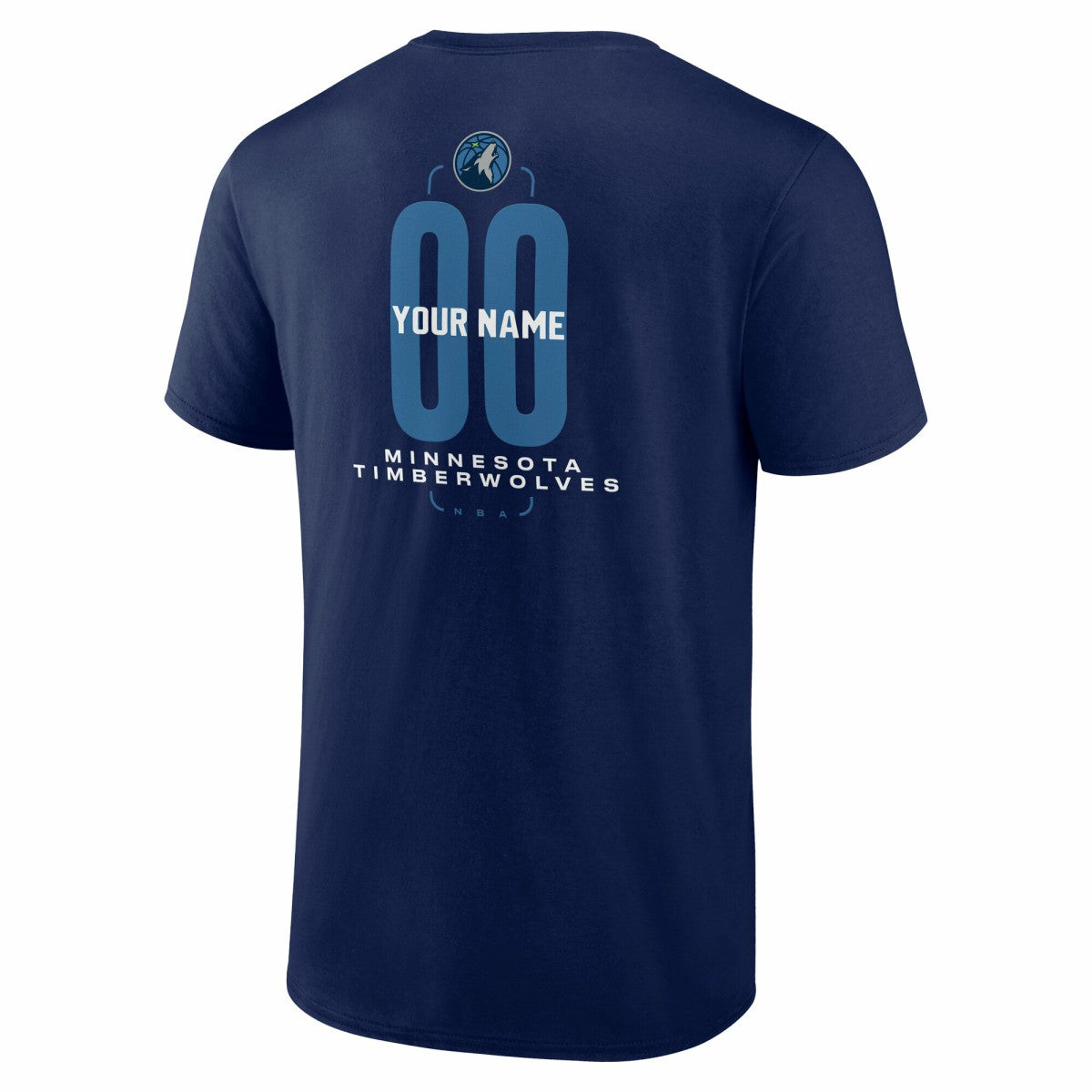 Minnesota Timberwolves Center Court Name & Number Custom T-Shirt Navy - NBA