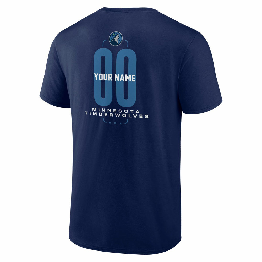 Minnesota Timberwolves Center Court Name & Number Custom T-Shirt Navy - NBA