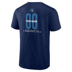 Minnesota Timberwolves Center Court Name & Number Custom T-Shirt Navy - NBA