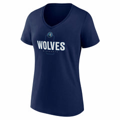 Minnesota Timberwolves Women's Center Court Name & Number Custom V-Neck T-Shirt Navy - NBA