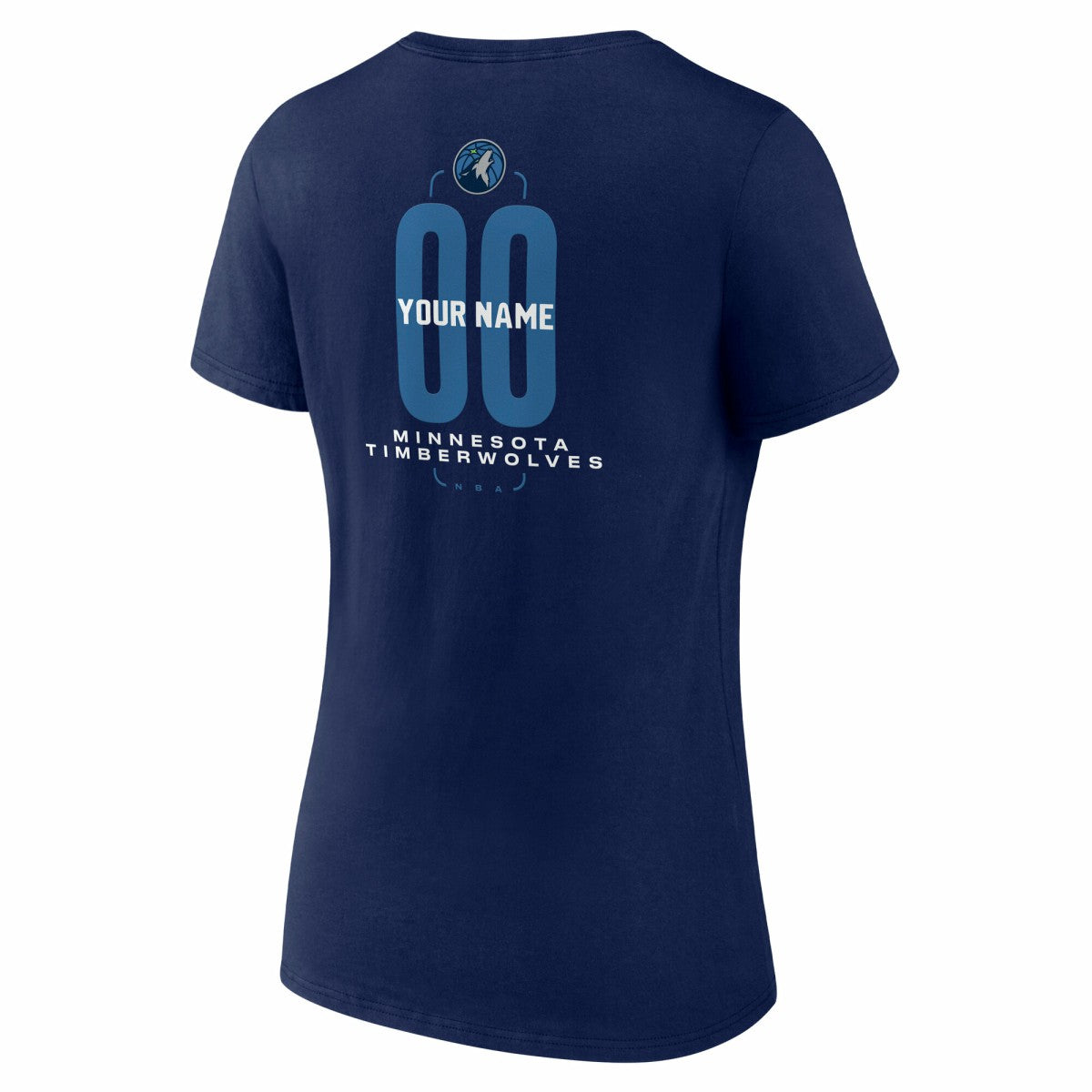 Minnesota Timberwolves Women's Center Court Name & Number Custom V-Neck T-Shirt Navy - NBA