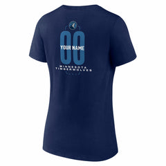 Minnesota Timberwolves Women's Center Court Name & Number Custom V-Neck T-Shirt Navy - NBA
