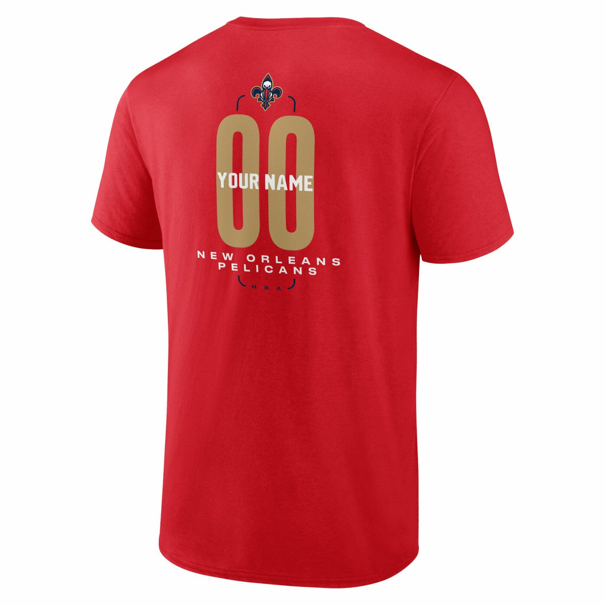 New Orleans Pelicans Center Court Name & Number Custom T-Shirt Red - NBA