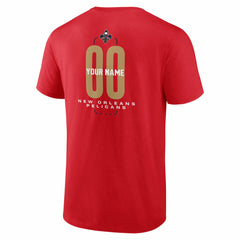 New Orleans Pelicans Center Court Name & Number Custom T-Shirt Red - NBA