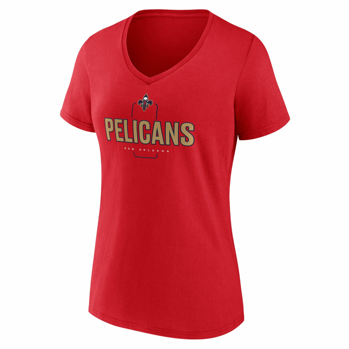 New Orleans Pelicans Women's Center Court Name & Number Custom V-Neck T-Shirt Red - NBA