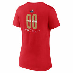 New Orleans Pelicans Women's Center Court Name & Number Custom V-Neck T-Shirt Red - NBA