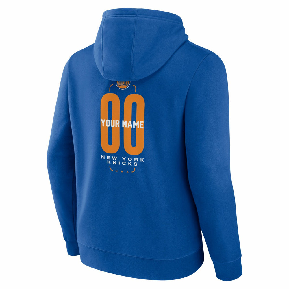 New York Knicks Center Court Name & Number Custom Hoodie Blue - NBA
