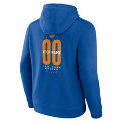 New York Knicks Center Court Name & Number Custom Hoodie Blue - NBA