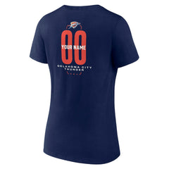 Oklahoma City Thunder Women's Center Court Name & Number Custom V-Neck T-Shirt Navy - NBA