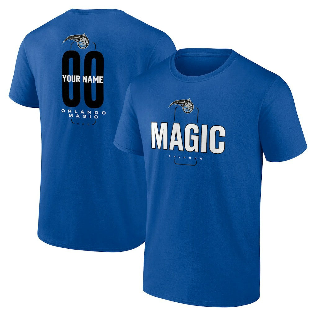 Orlando Magic Center Court Name & Number Custom T-Shirt Blue - NBA