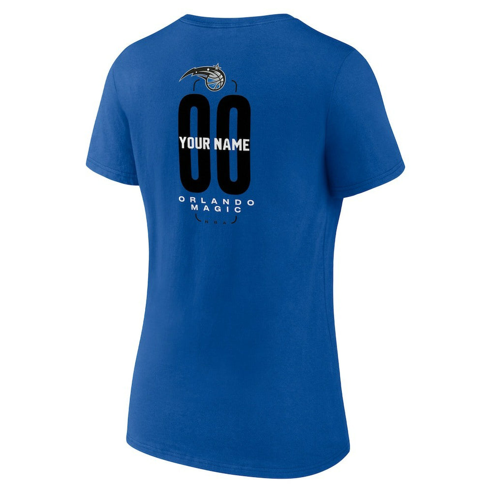 Orlando Magic Women's Center Court Name & Number Custom V-Neck T-Shirt Blue - NBA