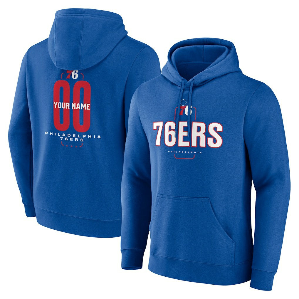 Philadelphia 76ers Center Court Name & Number Custom Hoodie Royal - NBA