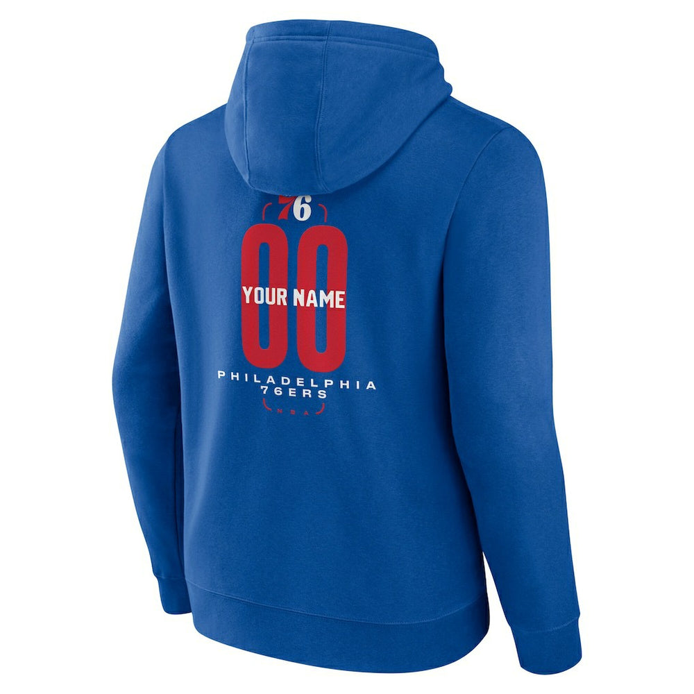 Philadelphia 76ers Center Court Name & Number Custom Hoodie Royal - NBA