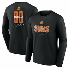 Phoenix Suns Center Court Name & Number Custom Long Sleeve T-Shirt Black - NBA