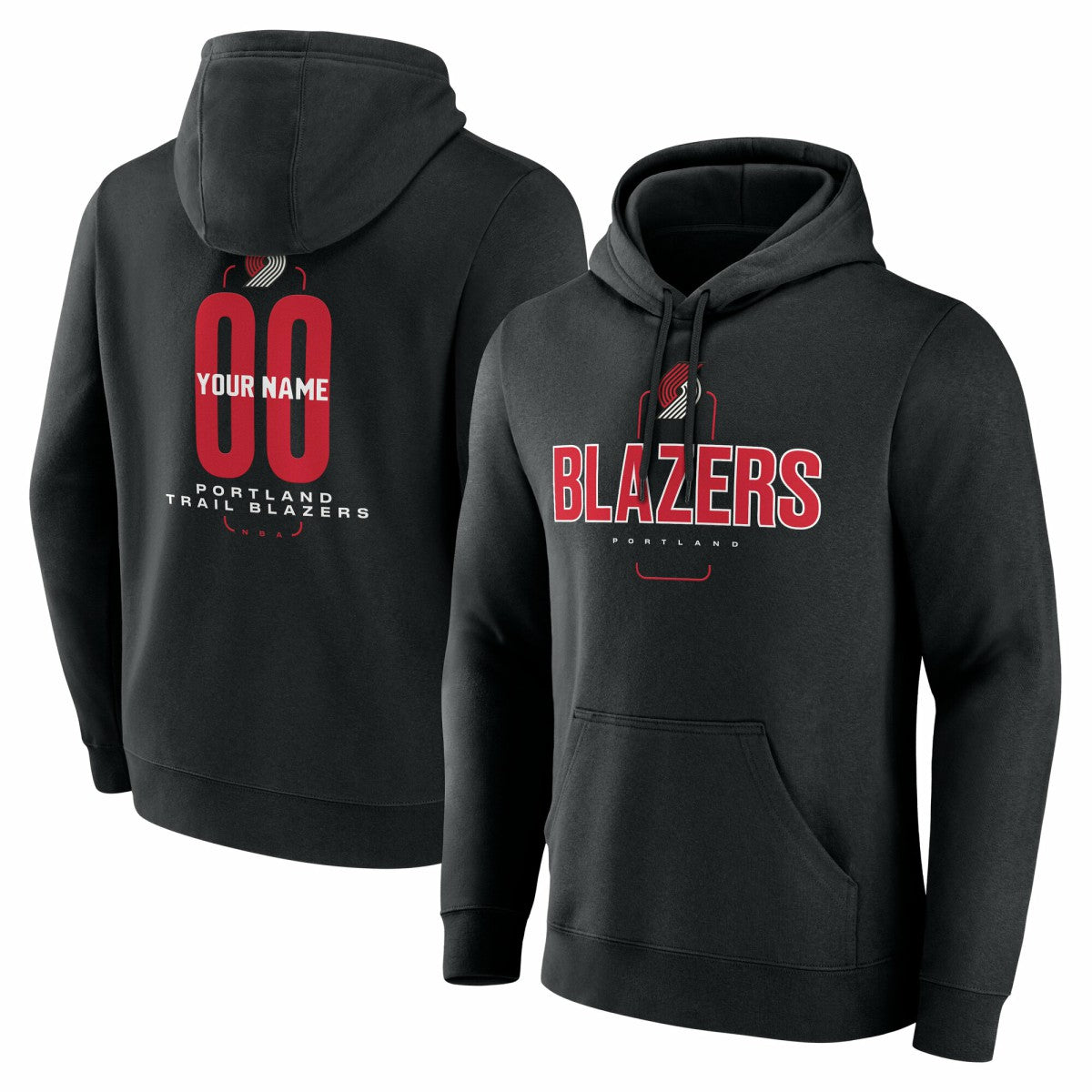 Portland Trail Blazers Center Court Name & Number Custom Hoodie Black - NBA