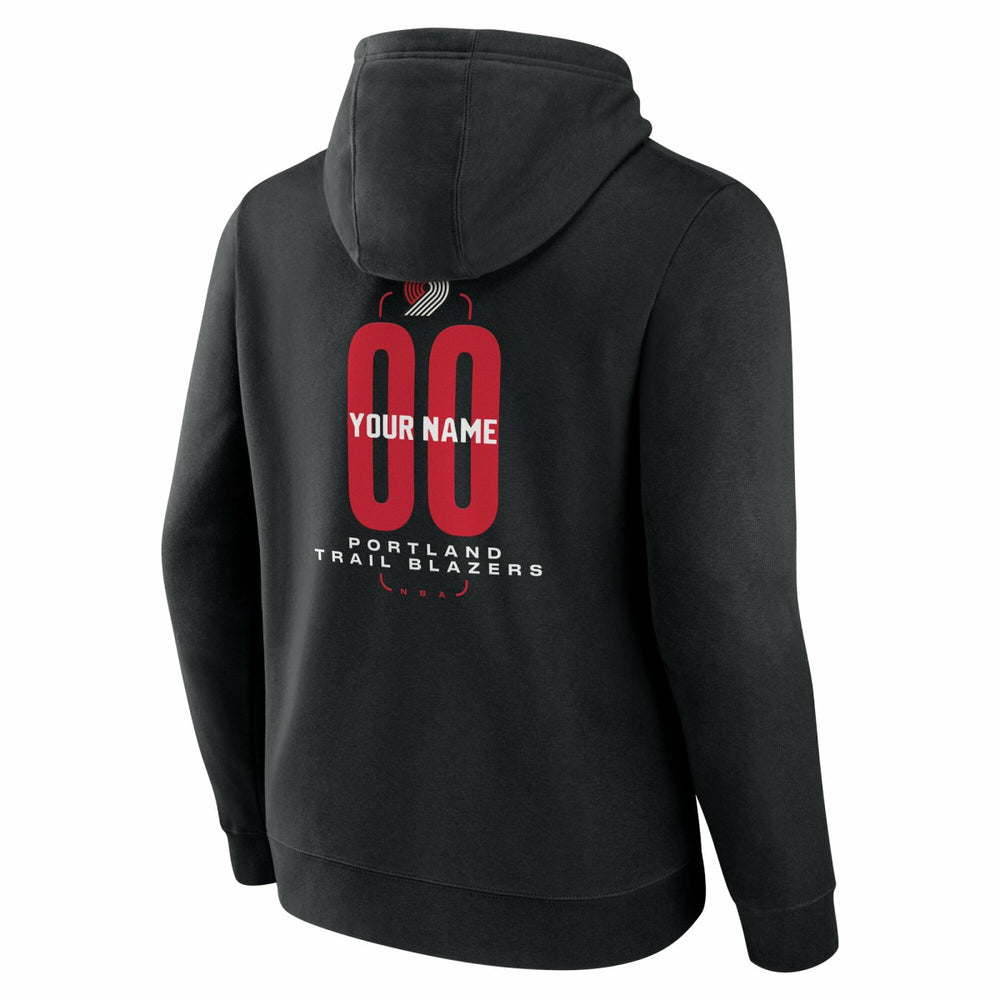 Portland Trail Blazers Center Court Name & Number Custom Hoodie Black - NBA