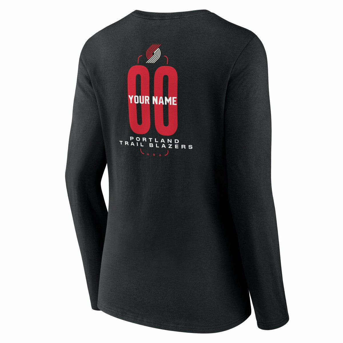 Portland Trail Blazers Women's Center Court Name & Number Custom Long Sleeve V-Neck T-Shirt Black - NBA