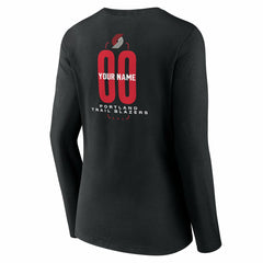 Portland Trail Blazers Women's Center Court Name & Number Custom Long Sleeve V-Neck T-Shirt Black - NBA