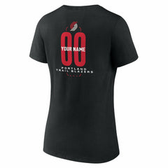 Portland Trail Blazers Women's Center Court Name & Number Custom V-Neck T-Shirt Black - NBA