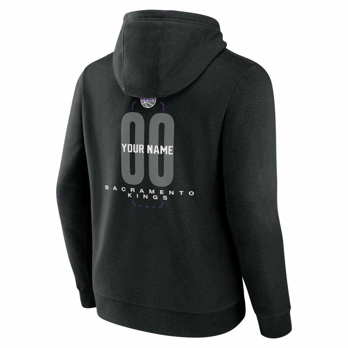 Sacramento Kings Center Court Name & Number Custom Hoodie Black - NBA
