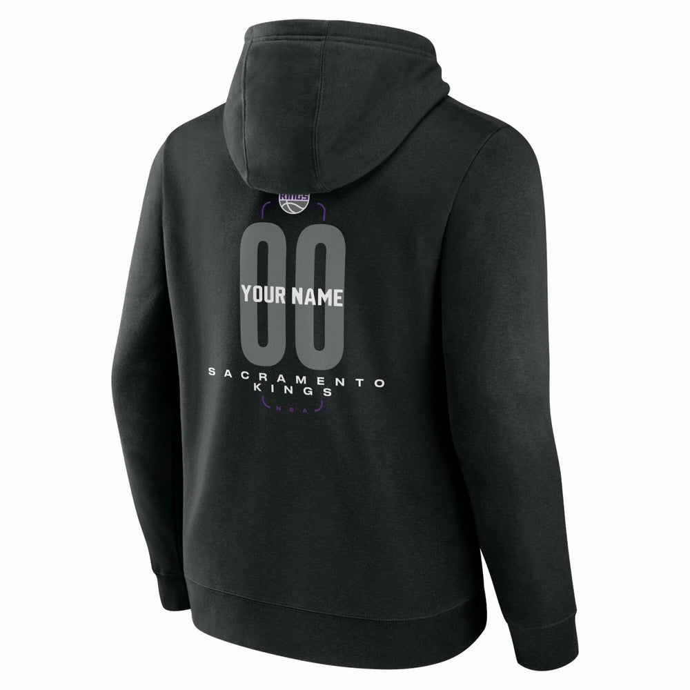 Sacramento Kings Center Court Name & Number Custom Hoodie Black - NBA