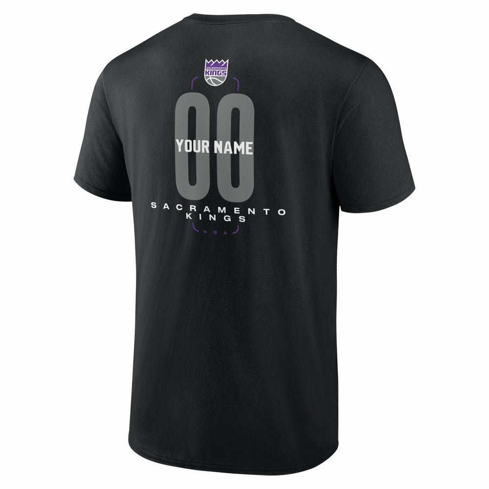Sacramento Kings Center Court Name & Number Custom T-Shirt Black - NBA
