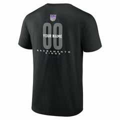 Sacramento Kings Center Court Name & Number Custom T-Shirt Black - NBA