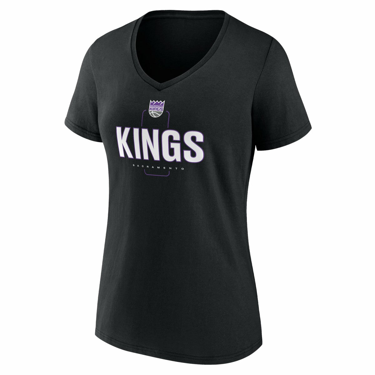 Sacramento Kings Women's Center Court Name & Number Custom V-Neck T-Shirt Black - NBA