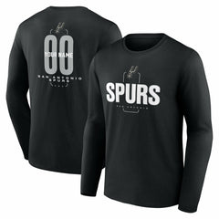 San Antonio Spurs Center Court Name & Number Custom Long Sleeve T-Shirt Black - NBA